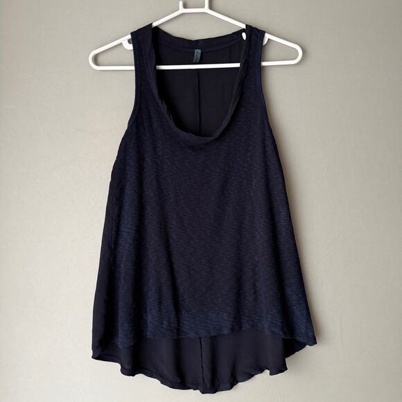 Anthropologie Left of Center sz XS navy blue lagenlook tank top - Picture 1 of 8